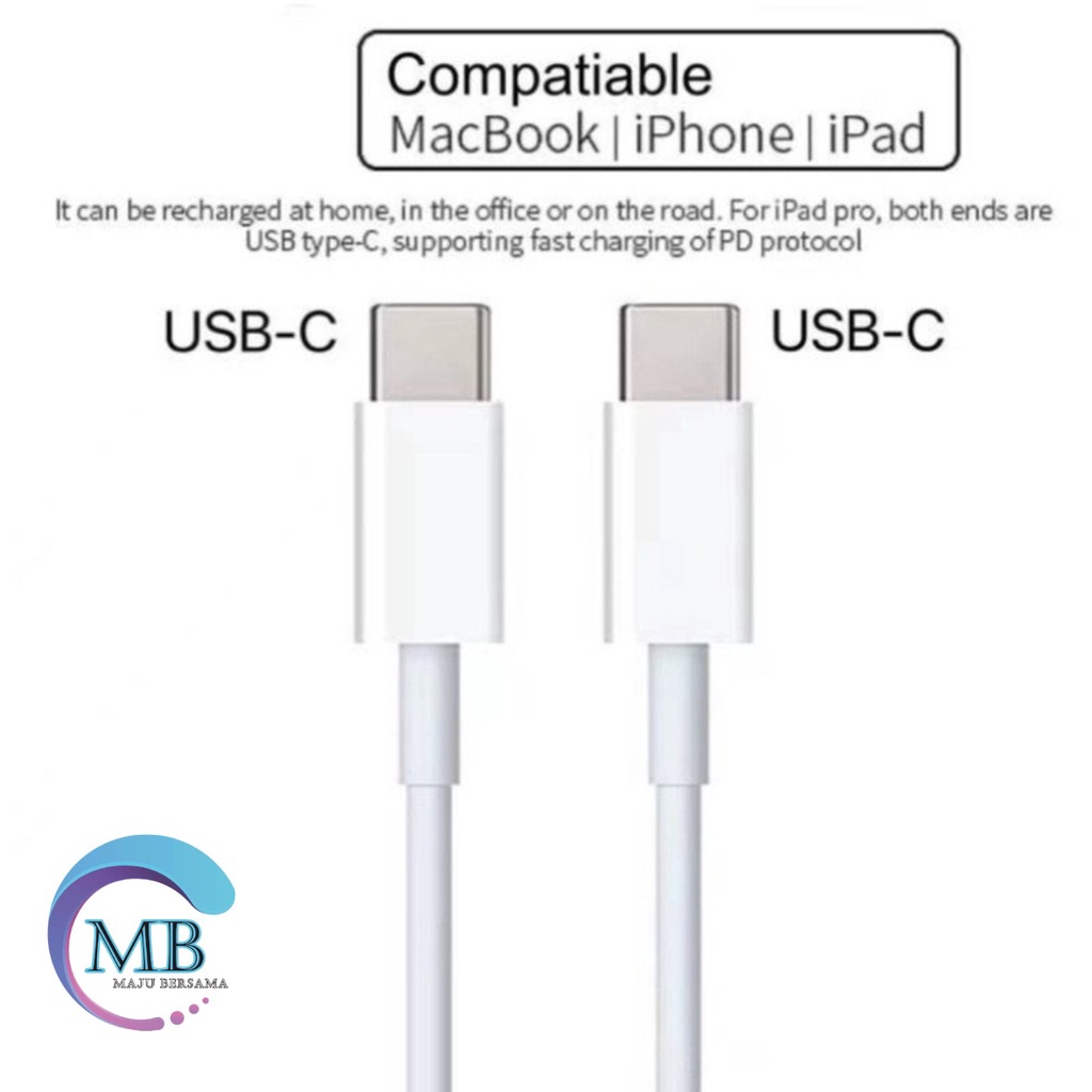 Tipe c ke tipe c - Tipe c KABEL DATA - USB-C CHARGER CABLE - CABLE PAD - Air - Pro  - 2Meter MB4003