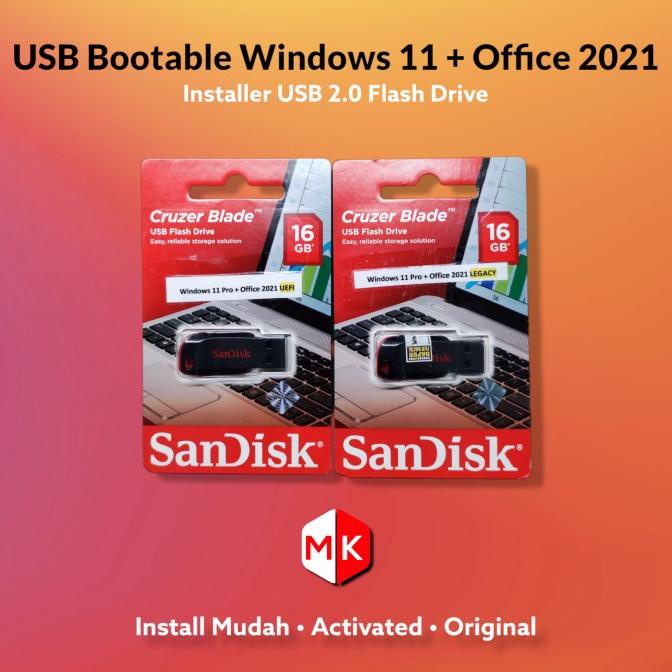 

Usb Flashdisk Sandisk Bootable Installer Win 11 + Office 2021