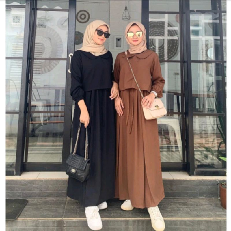 BSC_READY STOCK GAMIS ZAFINA , GAMIS CRINKLE KRAH MIX TALI PINGGANG BAHAN CRINKLE