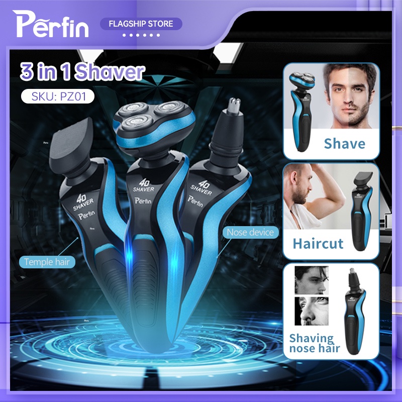 Perfin PZ01 Alat Cukur Jenggot Elektrik/Shaver/Alat Cukur 3IN1