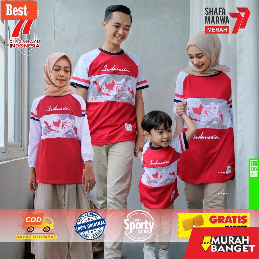 baju setelan wanita kekinian 2022 Kaos Kemerdekaan 17 Agustus Baju Seragam Agustusan Couple Seragam 