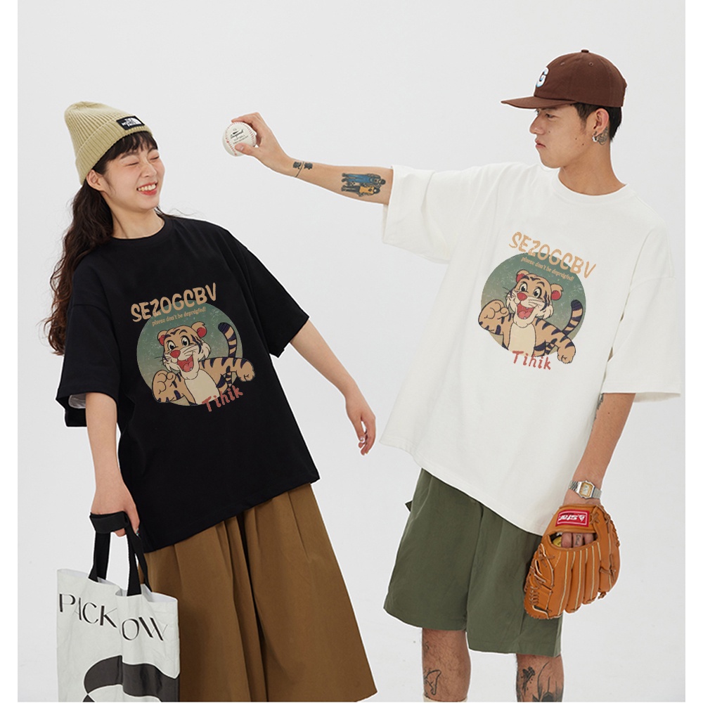 RDGF official shop/2023 winter new tops/HIPHOPsweatshirt/ T-shirt Oversize Teddy Bear | Kaos Hitam A0031/baju laki laki/baju hitam/kaos oversize/kaos murah