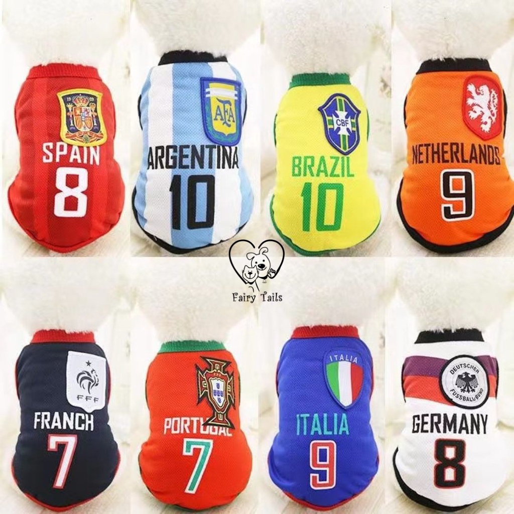 Baju Bola Jersey Piala Dunia Untuk Anjing dan Kucing Anabul / World Cup Qatar 2022 Sporty Sport Size Kecil