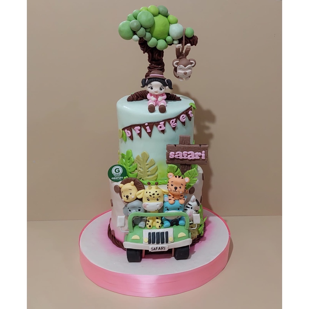 

cake animal / kue ulang tahun double cake 20 + 15 cm