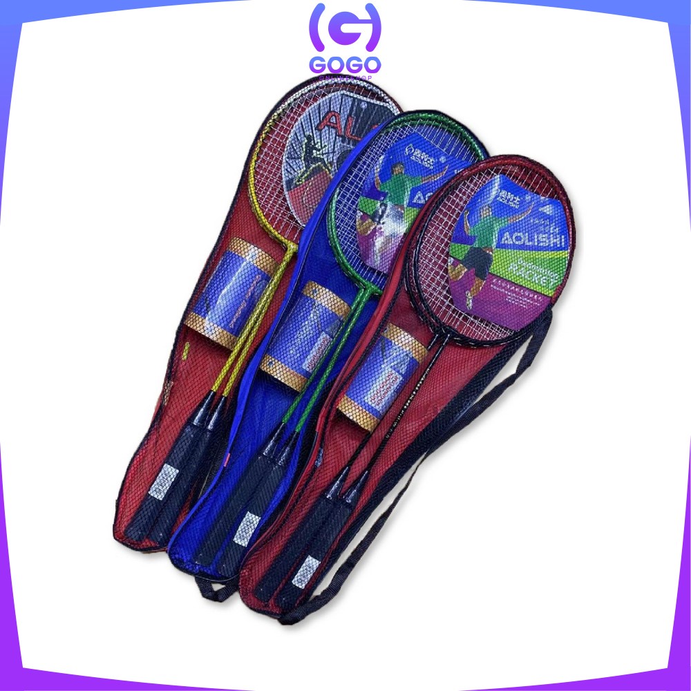 GOGO-O5-O7 Raket Badminton Set Isi 2 Raket Bulutangkis Bonus Tas Bulu Tangkis Alat Olahraga