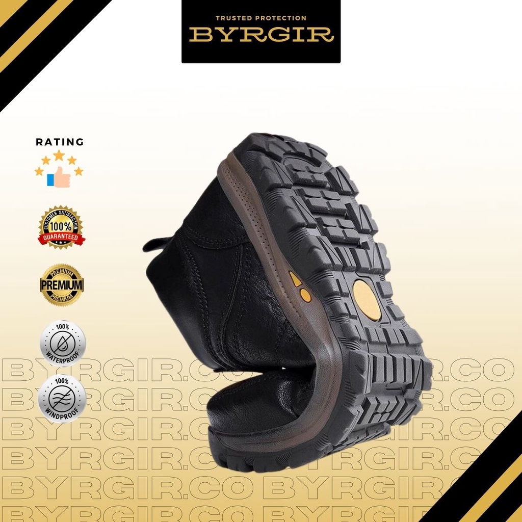 BYRGIR Sepatu Casual Pria Kulit Sport Fashion Safety Boots Kerja Keren