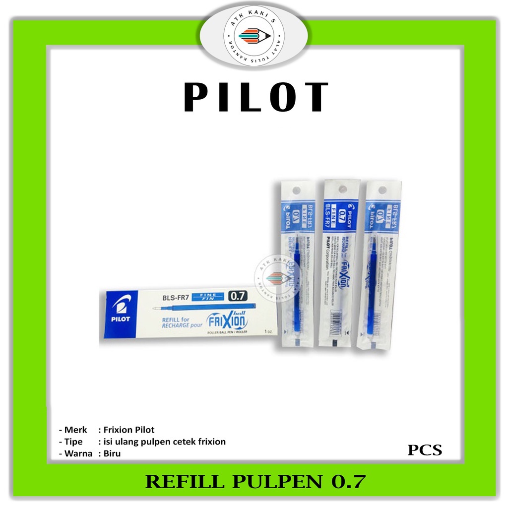 

PILOT - Refill Isi Pulpen Frixion Pilot 0.7 Biru - Pcs