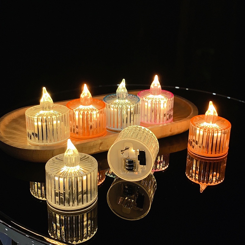 [Grosir] Romantis Flameless Kedap Kedip Tanpa Asap Dekorasi Teh Lampu Bening LED Lilin Hangat