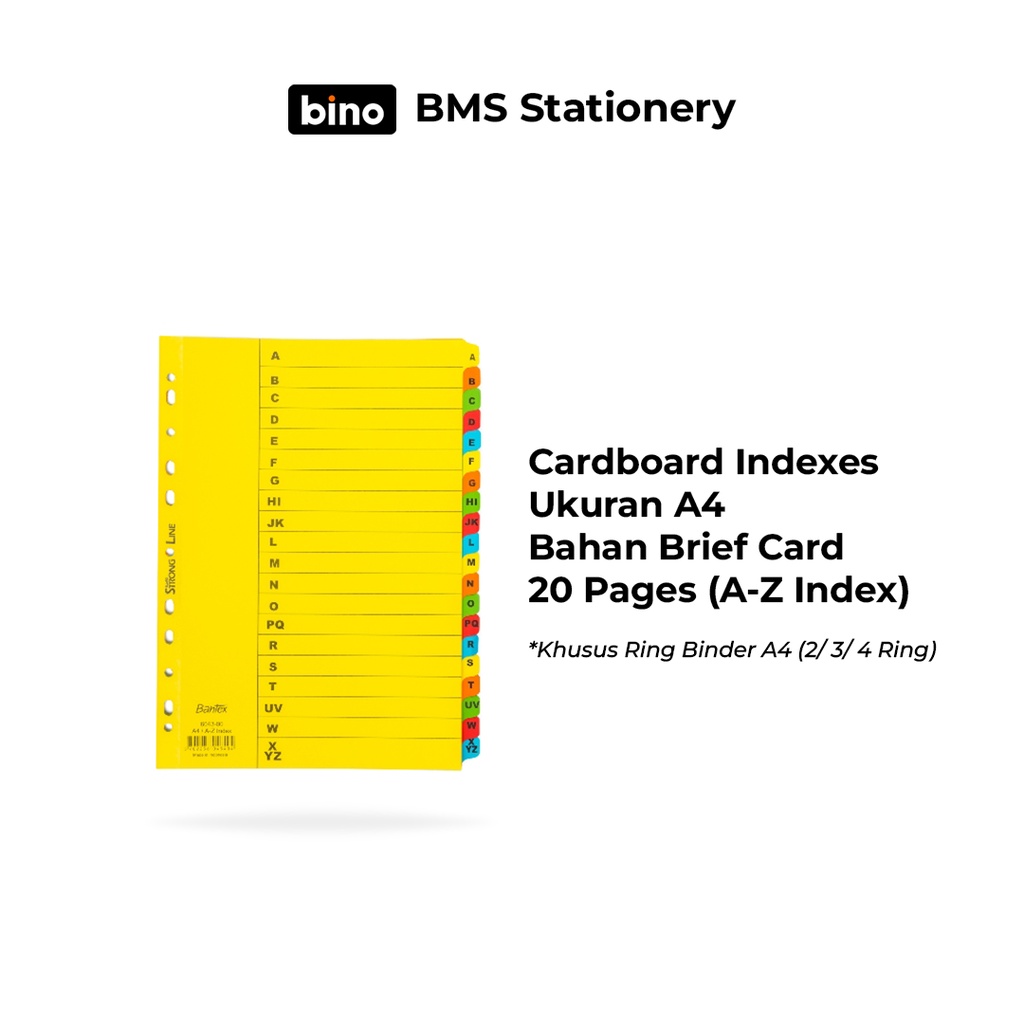 

[BMS Tangerang] Bantex Cardboard Indexes Huruf A-Z Ukuran A4 6043 00