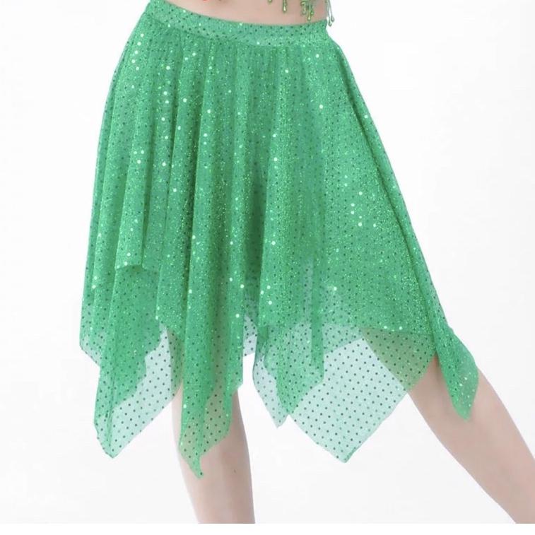 READY 8925 Belly dance rok mini pendek bintik gold glitter kostum tari senam fitness zumba aerobik s