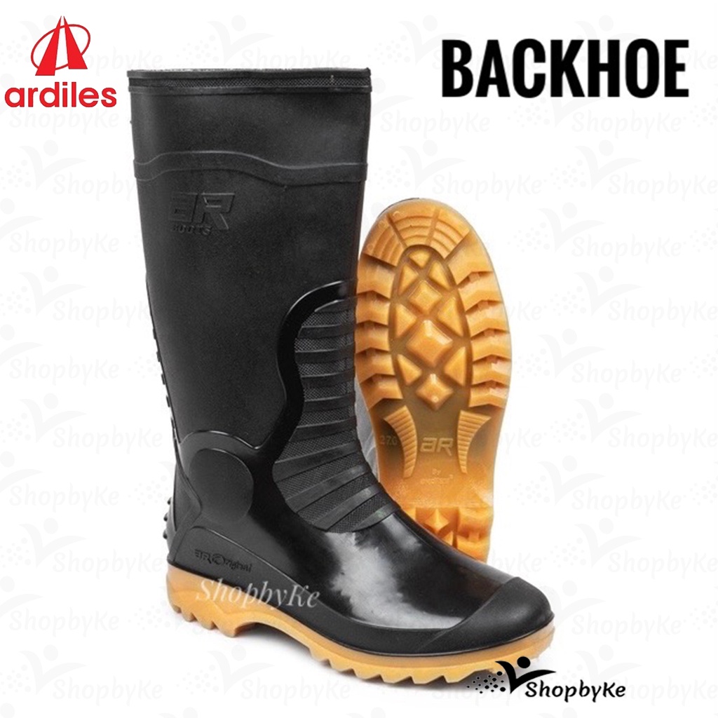 Sepatu Boots Karet Tinggi ARDILES BACKHOE HITAM PENTHEL / Sepatu Boots Karet Pria / Sepatu Boots Tinggi / Sepatu Boots Terlaris / Sepatu Boots Termurah / COD Bayar di Tempat