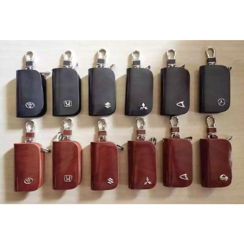 Gantungan Kunci Dompet STNK Mobil SUZUKI Warna Hitam Dan Brown Kulit Import Branded PREMIUM Untuk Mobil