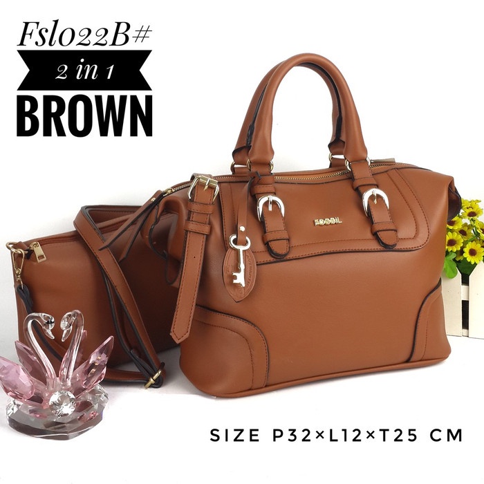 BARU READY Tas wanita batam FOSSIL 022B HANDBAG tas fosil bahu import murah - Cokelat MURAH