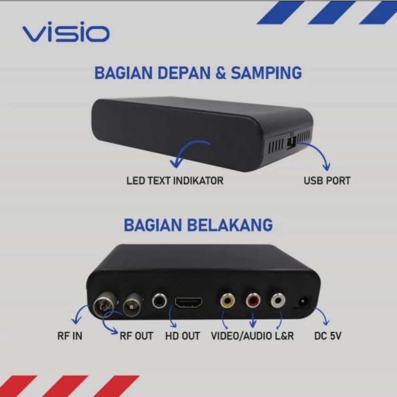 STB Alat bantu TV digital /STB VISIO Set Top Box TV Digital (STB) Resmi KOMINFO