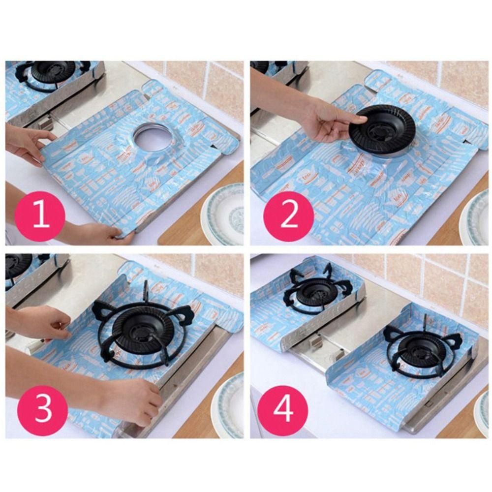 [Elegan] Tatakan Kompor Gas Tahan Suhu Tinggi 2buah Peralatan Masak Aksesoris Dapur Aluminium Foil Insulation Pad