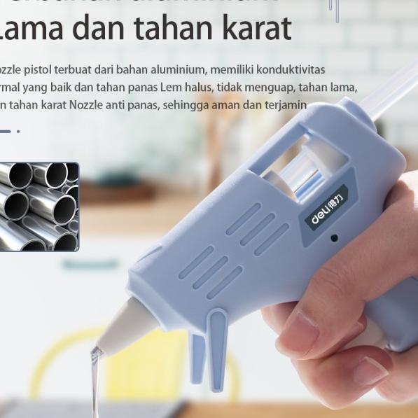 

Deli Hot Melt Glue Gun /Lem Tembak 20W Biru/Pink Gratis 10Lem DL39002X - Biru