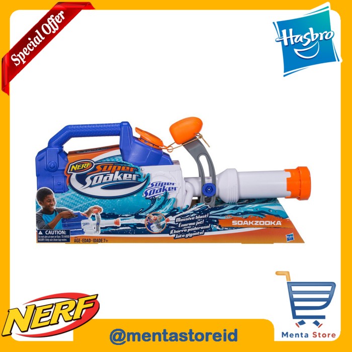 Family Game Nerf Super Soaker Soakzooka Hasbro Asli Pistol Air Mainan Anak Toys