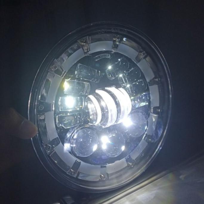 AP451 Daymaker 7 Inch 19 Led Dus Hitam Lampu Depan Custom