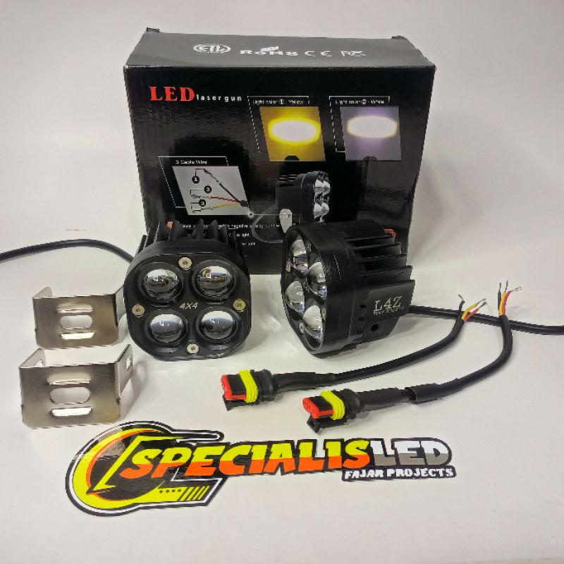 L4Z | Lampu Tembak Sorot Laser Gun 4D Cwl L4z Shinagawa Super 4x4 Laser Putih kuning