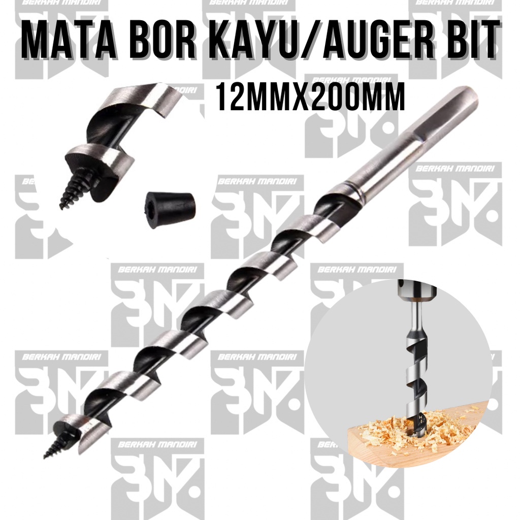 Auger Bit Uk 1/2 Inch/12MMx200MM / Auger Bits Drill / Mata Bor Kayu Spiral 1/2&quot;