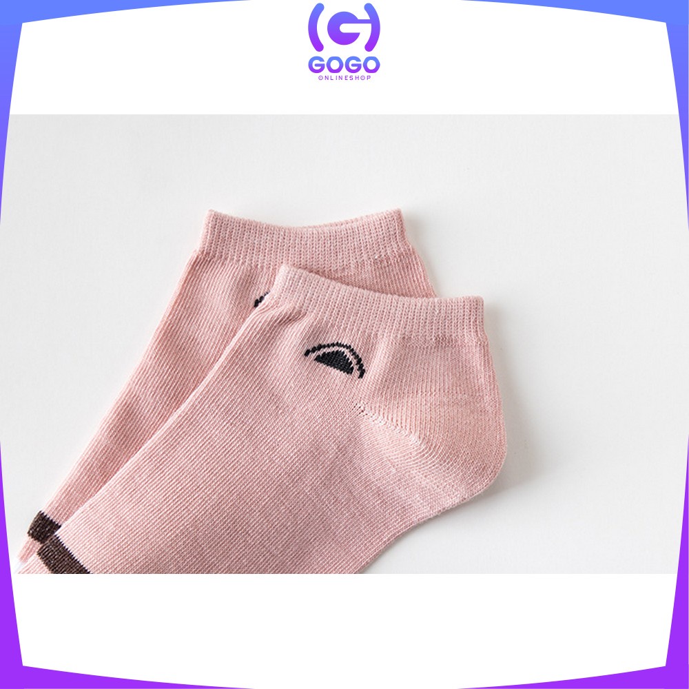 GOGO-P250 Kaos Kaki Wanita Motif Kartun Kucing Lucu Pink Cat Fashion Korea Kaus Kaki Pendek Wanita Ankle Socks