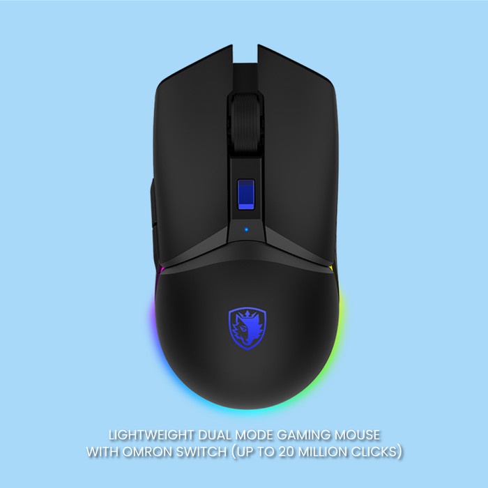 Mouse Gaming RGB Sades Akimbo Dual Mode Lightweight