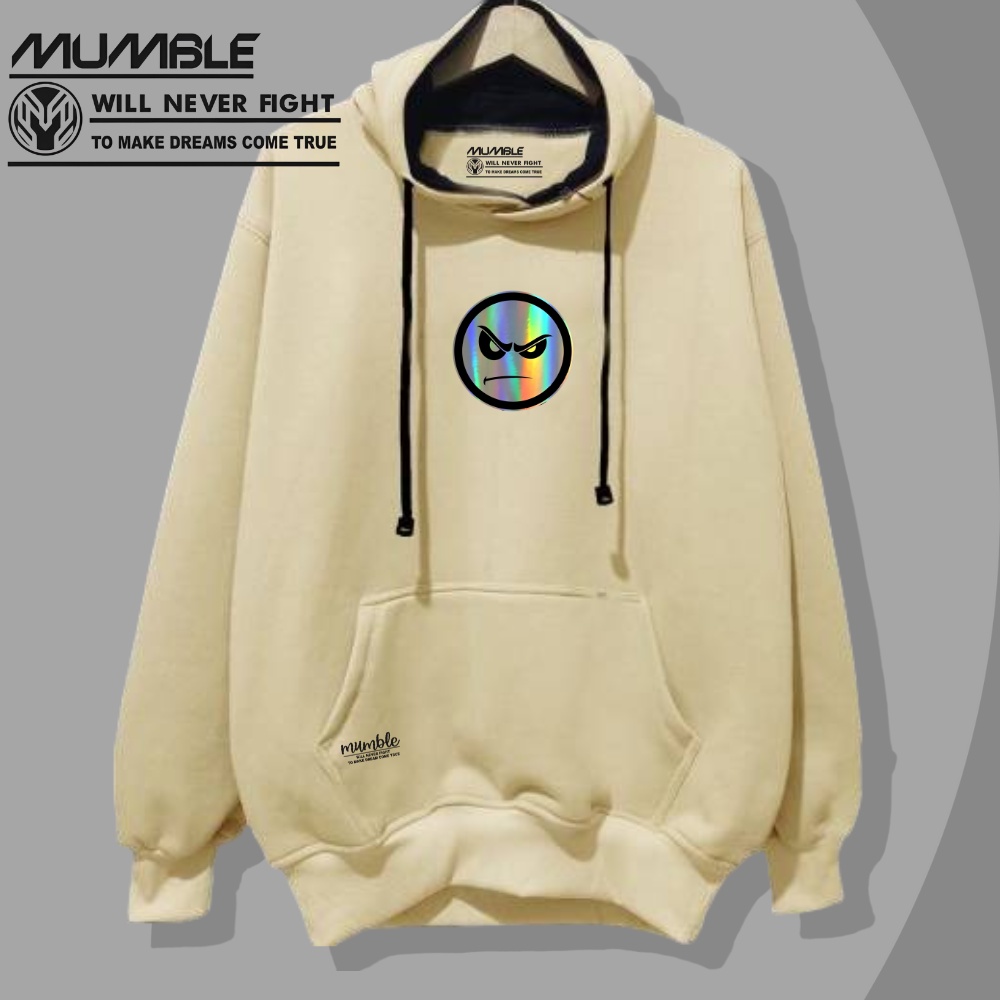 Hoddie Cowok Oversize Sweater Hoodie Grafity Warna Cream Sablon Foil Sweter Aesthetic Local Original Mumble Authentic