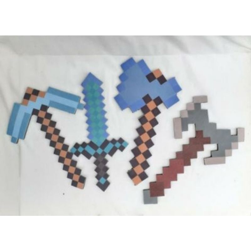 Pedang Mainan Minecraft The New Blue Axe | Senjata Mainan Kapak