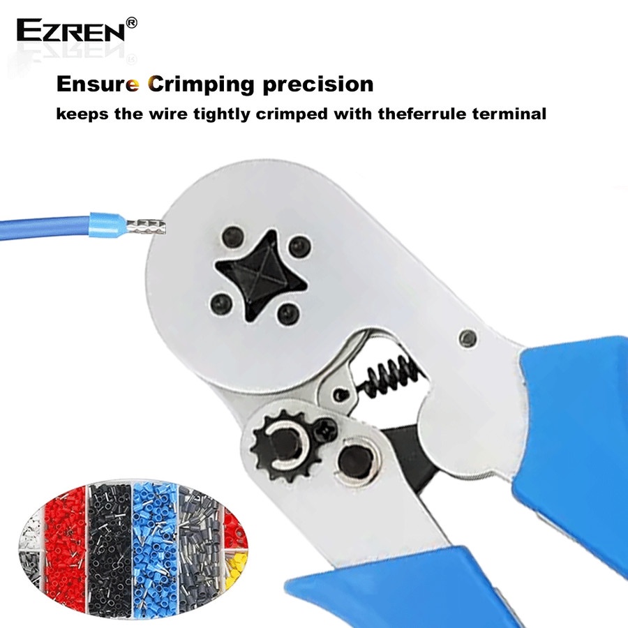 Ezren EZ-4 Tang Crimping Pliers Adjusting Ratcheting Square Ferrule