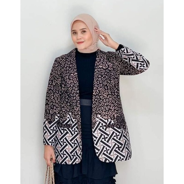 Silvi blazer batik full furing trikot batik kerja modern