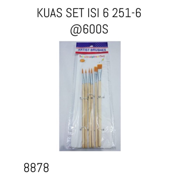 

kuas set isi 6 251-6