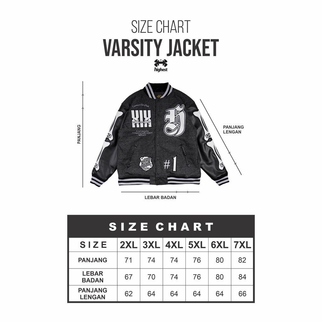 Jaket Varsity Full Bordir Big Size Jumbo Pria Highest – HVR 2 - HVR8