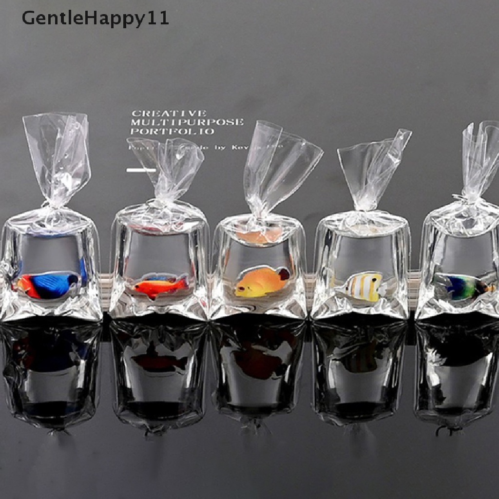 Gentlehappy 1pc Resin Ikan Mas Ch Ikan Kecil Dalam Liontin Kantong Air Untuk Gantungan Kunci Diy id