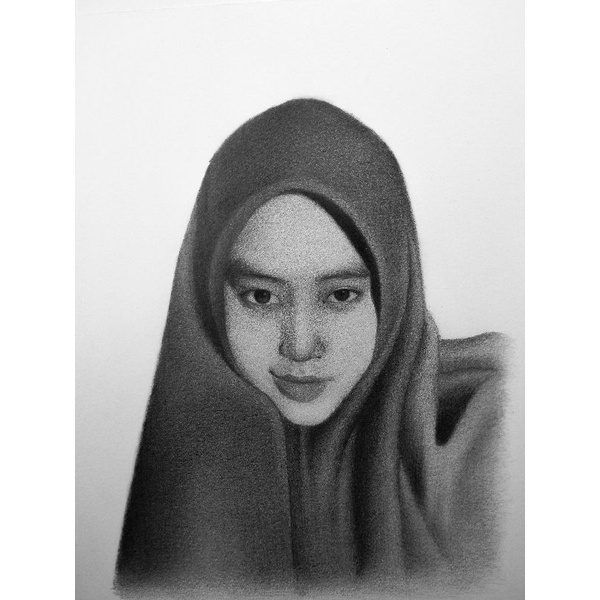 

Sketsa gambar wajah handmade ukuran kertasA4 21 x 30 cm