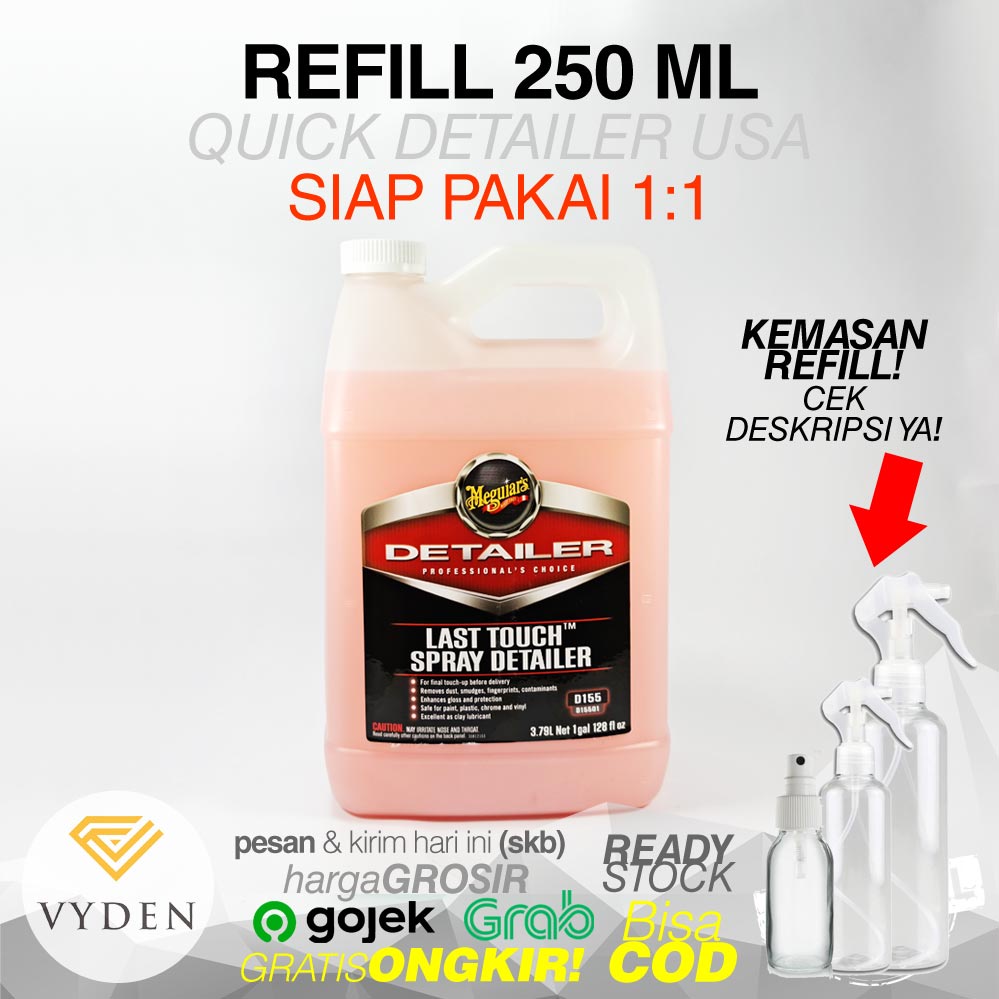 MEGUIARS Last Touch Detailer 250ml Spray Siap Pakai Quick Clay Lube Perawatan Harian Hapus Debu Kotoran Ringan