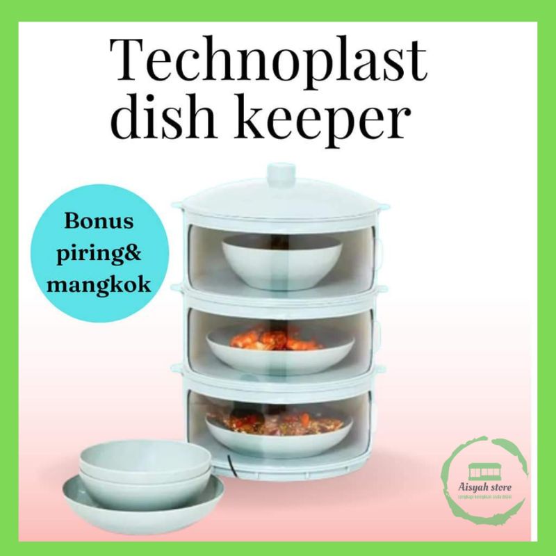 Aisyahstore - Technoplast Tudung Saji 3 Susun Tosca