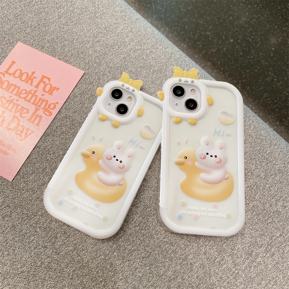 Casing Silikon Realme C33 C31 C30 C35 C21Y C25Y C11 C25 C17 C15 C12 C3 C2 7i 5 5i 6i Motif Bebek Kuning Dan Kelinci Dx