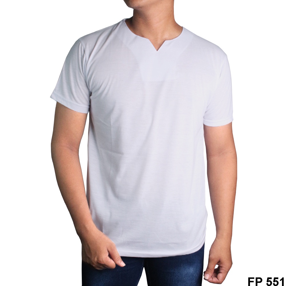Kaos Polos Katun Combed Kerah V-neck - POL 43