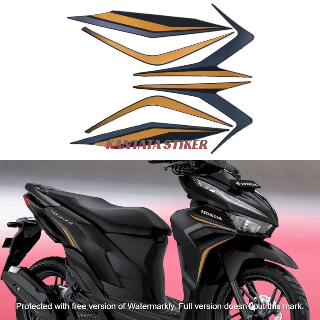 Stiker Striping Lis LEs Body Motor Honda Vario 125 2022 Iss Hitam Standar Full Set