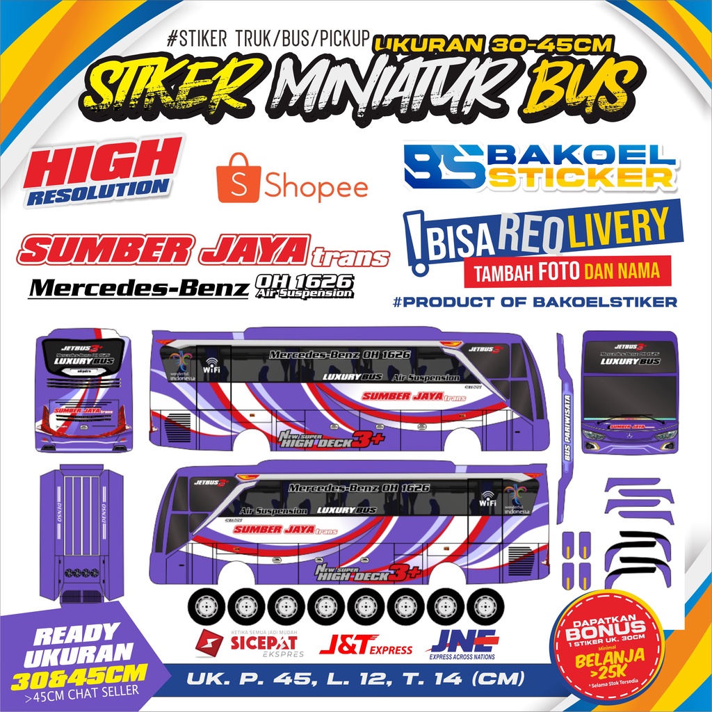 STIKER MINIATUR BUS JB3/2 UK 30/45CM #4