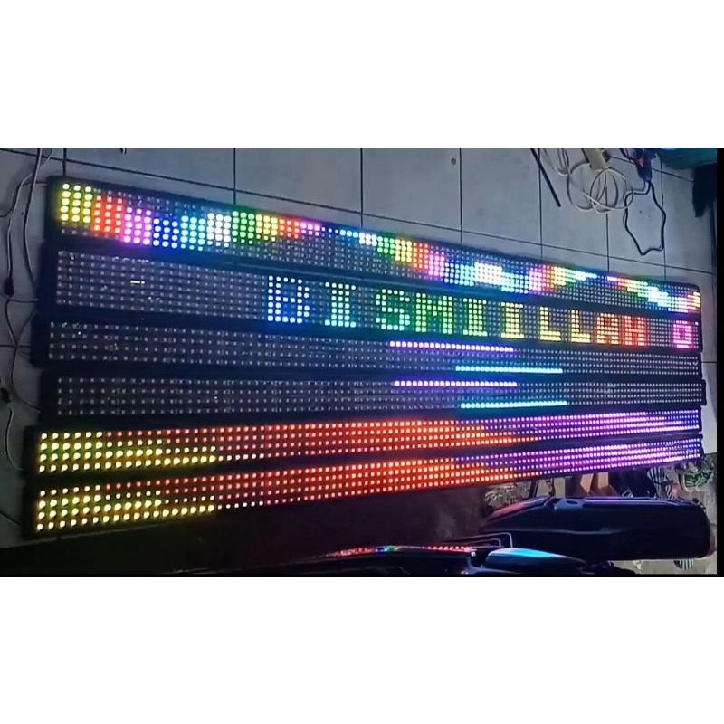 Lampu StroboKaca Text 7 Baris Wifi 12/24V StroboKaca Depan Mobil Pickup Truck & Bus