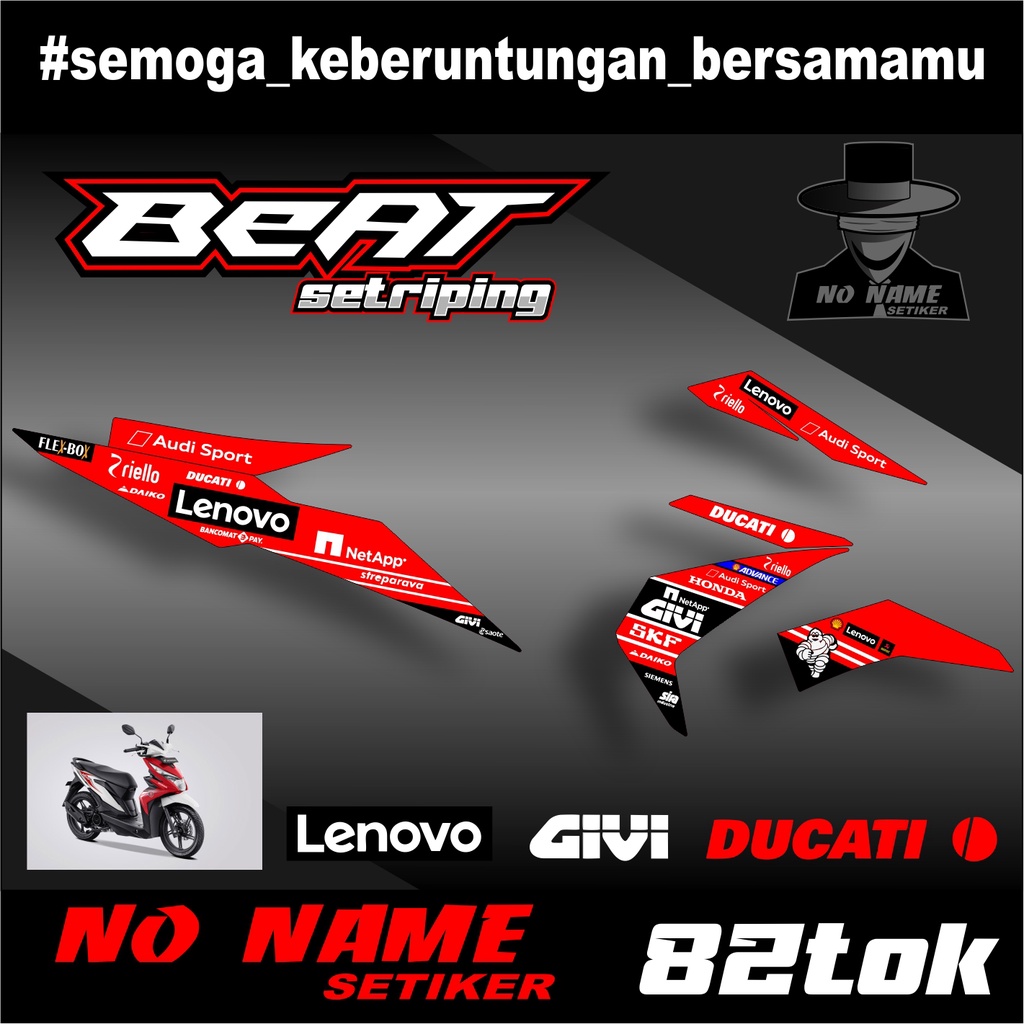 Striping stiker setiker Motor Beat variasi GP Ducati(82tok) 2016 2017 2018 2019 Fi / Fi New Esp Iss Variasi Honda