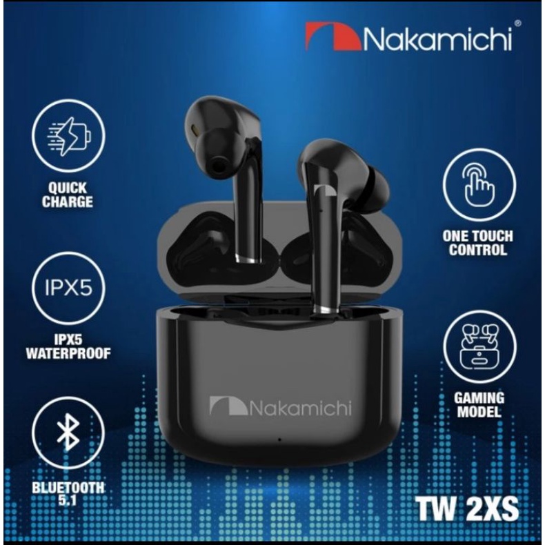 Nakamichi TW2XS  Earphone Bluetooth TWS Gaming HD