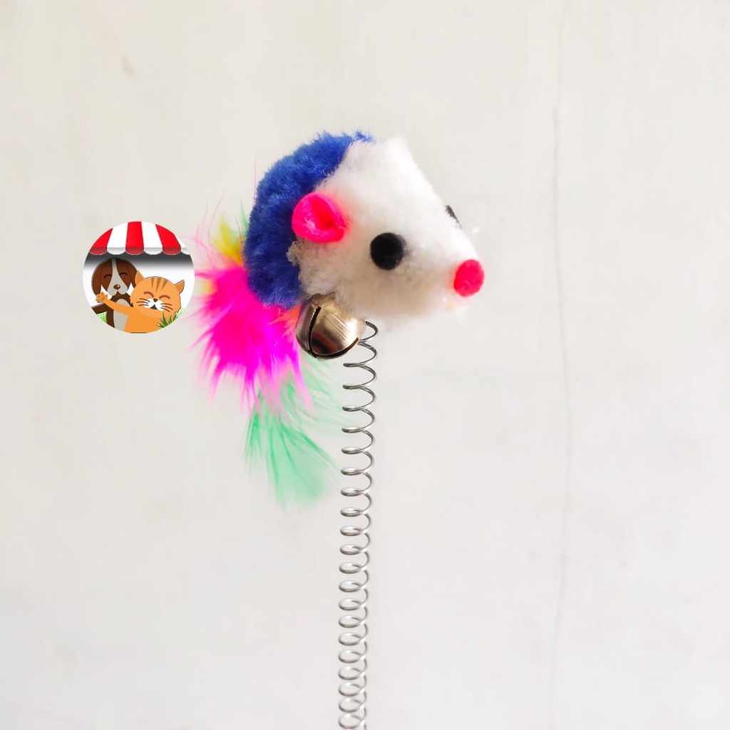 Mainan Kucing Dop Bulu Tikus Per Cat Toy Bulu - Pet Toy Stick Goyang