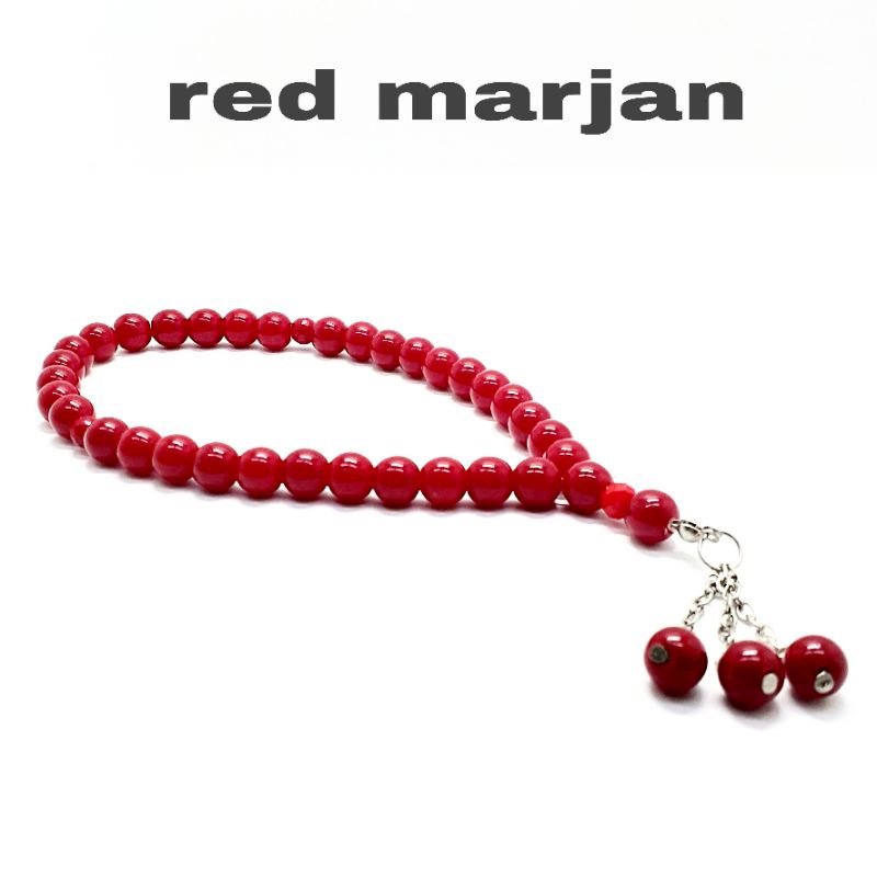 TASBIH BATU RED MARJAN ORIGINAL 33 BUTIR
