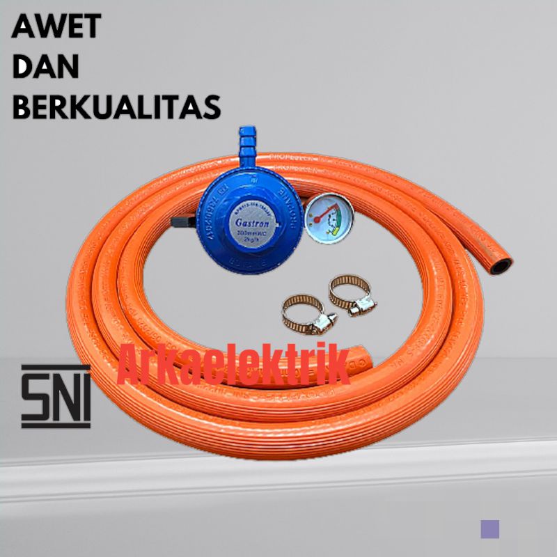 Paket Selang Gas Orange 2 Meter dan Regulator