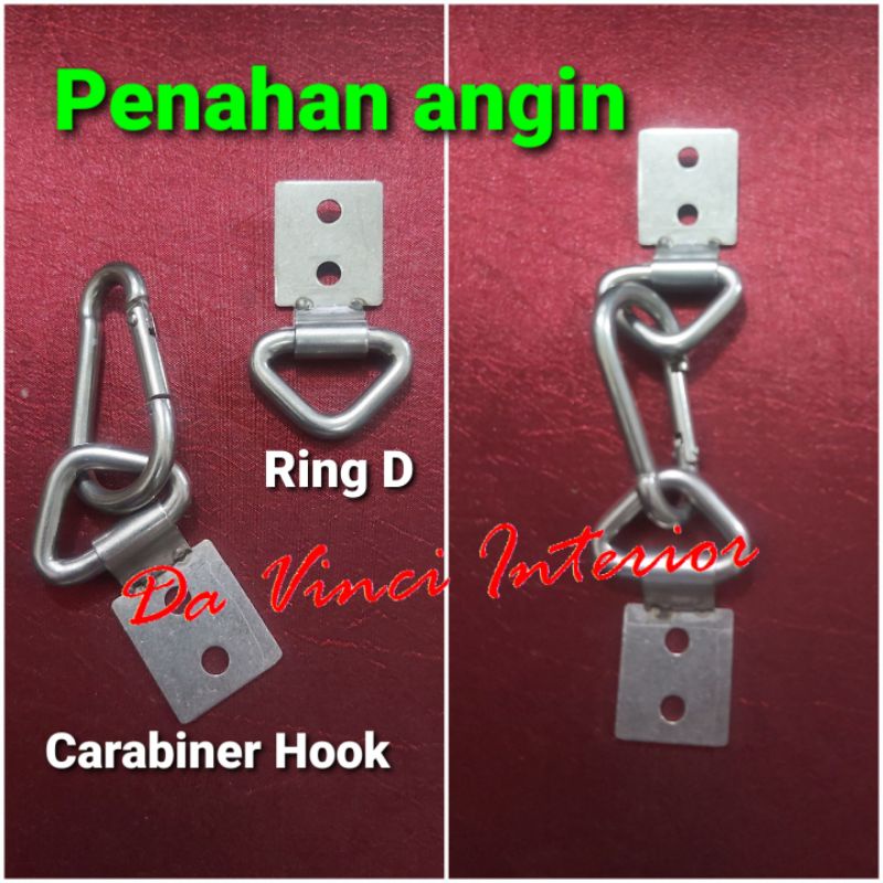 Carabiner Hook plus Ring D penahan angin Roller Blind outdoor