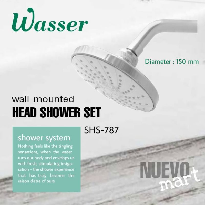 Jual WASSER Head Shower Dinding SHS-787 / SHS 787 / SHS787 / Wall