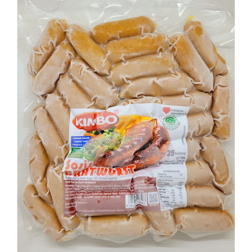 Jual KIMBO SOSIS SAPI BRATWURST COCKTAIL (ISI 25) 450 GR | Shopee Indonesia