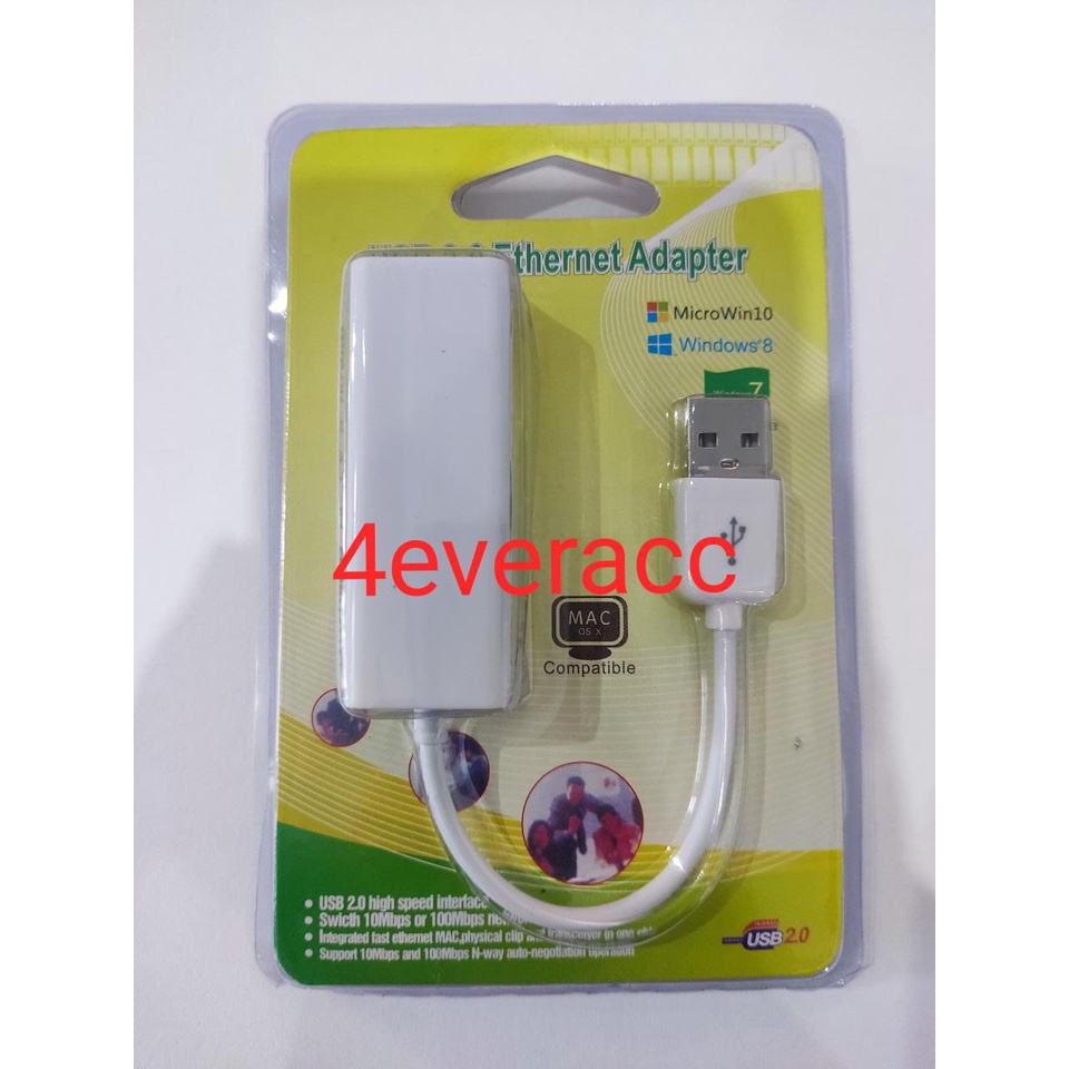 USB to Ethernet Adapter (USB LAN) - for All Windows Notebook, Apple No